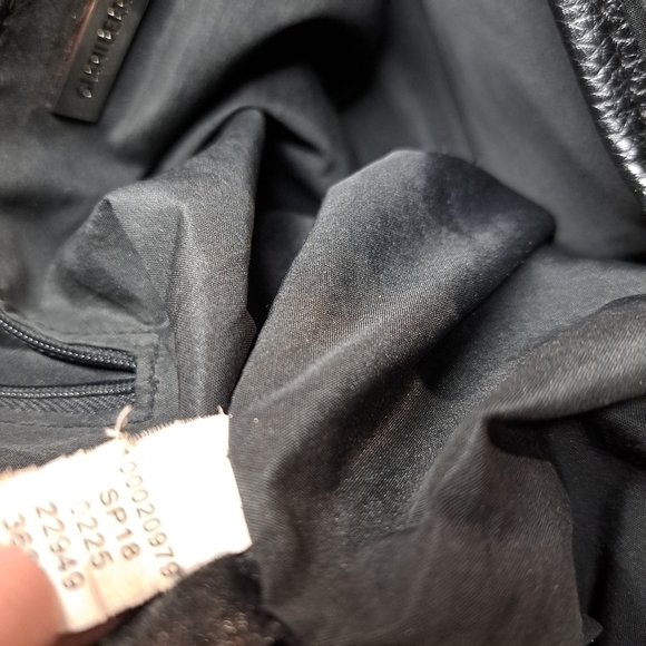 Giani Bernini Pebble Black Leather Hobo Chain Belt Purse - Picture 4 of 11